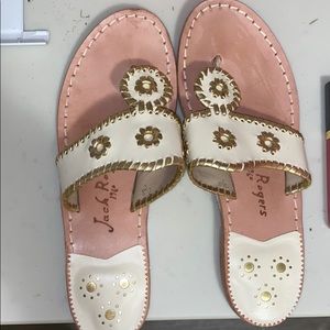 Gold and Beige Jack Rogers Sandals